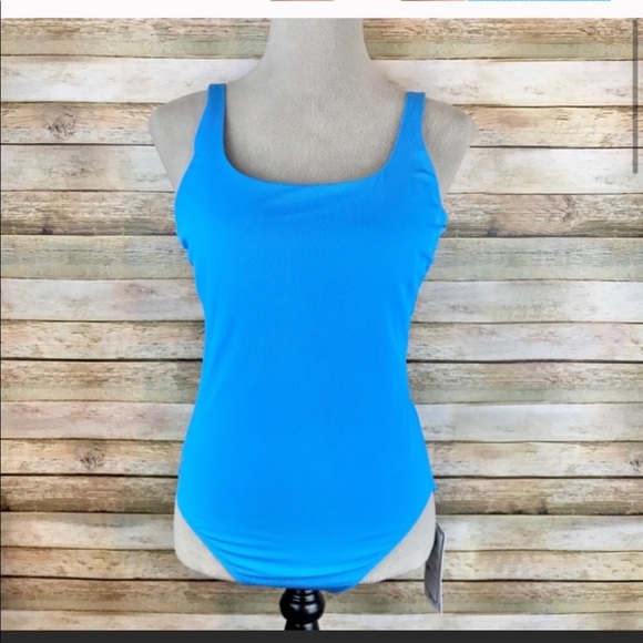 Athleta Cloudbreak Ribbed One Piece Swimsuit Sz MT - Picture 2 of 4